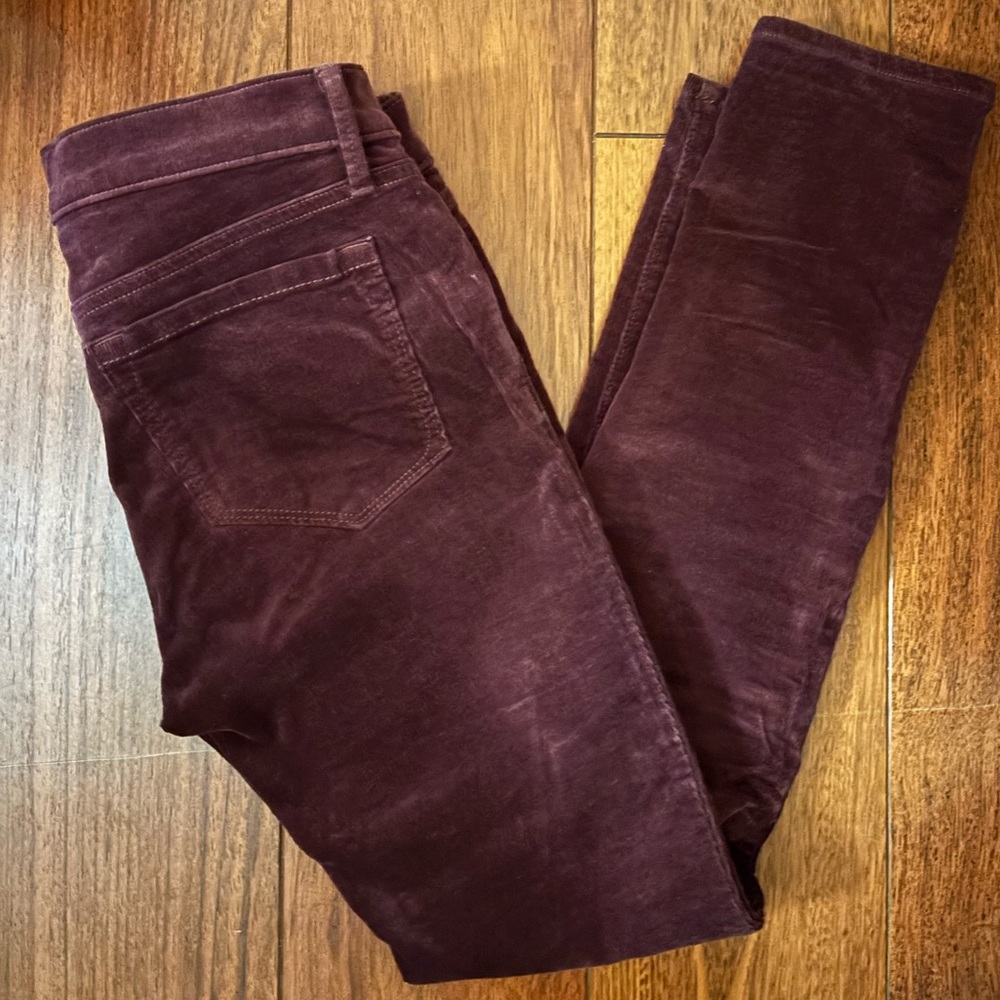 LOFT Burgundy skinny Pinwale corduroy pants size 25 0